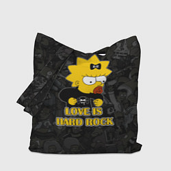 Сумка-шопер Мэгги Симпсон love is Hard rock, цвет: 3D-принт