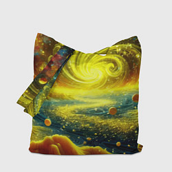 Сумка-шопер Neon galaxy - ai art fantasy, цвет: 3D-принт