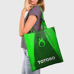 Сумка-шопер Totoro - green gradient по-центру, цвет: 3D-принт — фото 2