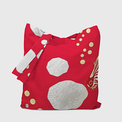 Сумка-шопер Зебра на алом фоне, цвет: 3D-принт