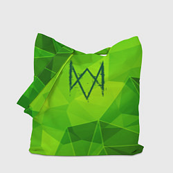 Сумка-шопер Watch Dogs green poly, цвет: 3D-принт