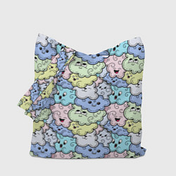 Сумка-шопер Милые облачка мультяшные, цвет: 3D-принт