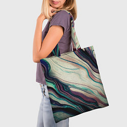 Сумка-шопер Абстракция тёмные краски с текстурой, цвет: 3D-принт — фото 2