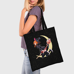 Сумка-шопер Ведьма с яблоком летит на метле, цвет: 3D-принт — фото 2