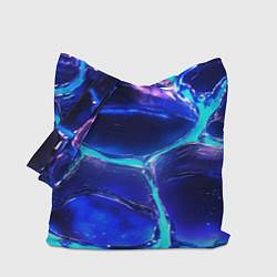 Сумка-шопер Объемные плиты в неоновом свечение, цвет: 3D-принт