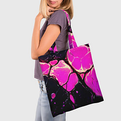 Сумка-шопер Розовые пятна в текстуре, цвет: 3D-принт — фото 2