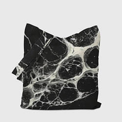 Сумка-шопер Бело-черная потертая текстура, цвет: 3D-принт