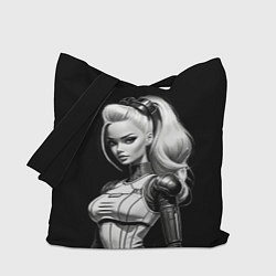 Сумка-шопер Барби - киберпанк нейроарт, цвет: 3D-принт