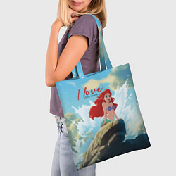 Сумка-шопер Ariel I love the ocean - русалка - beautiful big p, цвет: 3D-принт — фото 2