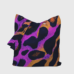 Сумка-шопер Неоновый леопардовый узор, цвет: 3D-принт