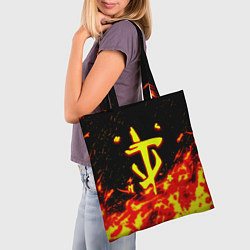 Сумка-шопер Doom огненное лого, цвет: 3D-принт — фото 2