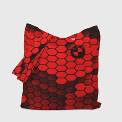 Сумка-шопер BMW карбоновая абстракция, цвет: 3D-принт