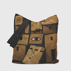 Сумка-шопер Коробки и глаз, цвет: 3D-принт