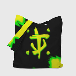 Сумка-шопер Doom огненное лого краски, цвет: 3D-принт