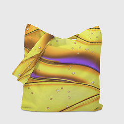 Сумка-шоппер Золотые волны с фиолетовым свечением