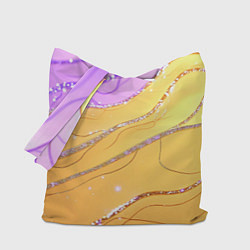 Сумка-шоппер Фиолетово-золотая текстура с блестяшками
