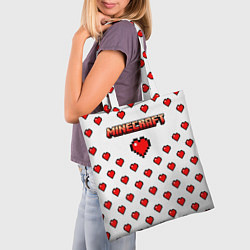 Сумка-шопер Minecraft любовь, цвет: 3D-принт — фото 2