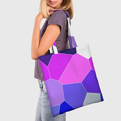 Сумка-шопер Сине-розовый крупные фрагменты, цвет: 3D-принт — фото 2