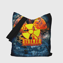 Сумка-шопер Stalker огненное лого чернобыль, цвет: 3D-принт
