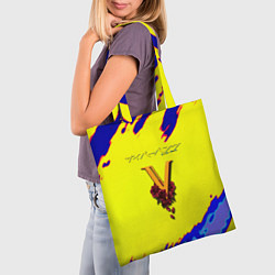 Сумка-шопер Cyberpunk краски неоновые, цвет: 3D-принт — фото 2