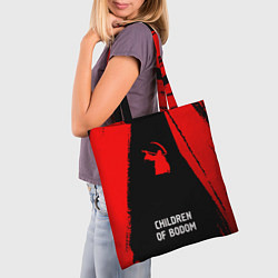 Сумка-шопер Children of Bodom - red gradient по-центру, цвет: 3D-принт — фото 2