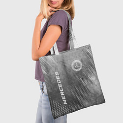 Сумка-шопер Mercedes - grey gradient вертикально, цвет: 3D-принт — фото 2
