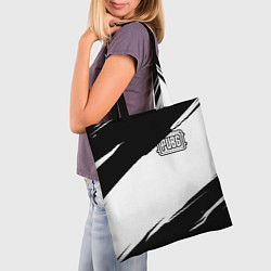 Сумка-шопер PUBG черно белые краски, цвет: 3D-принт — фото 2