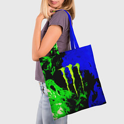 Сумка-шопер Monster energy кислотный огонь, цвет: 3D-принт — фото 2