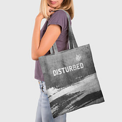 Сумка-шопер Disturbed - grey gradient посередине, цвет: 3D-принт — фото 2