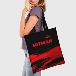 Сумка-шопер Hitman - red gradient посередине, цвет: 3D-принт — фото 2
