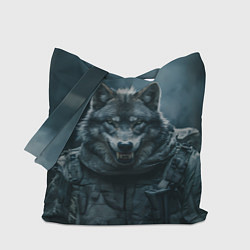 Сумка-шопер Солдат волк, цвет: 3D-принт