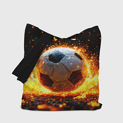 Сумка-шопер Футбольный мяч в огне, цвет: 3D-принт