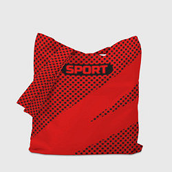 Сумка-шопер Sport красно-чёрный текстурный, цвет: 3D-принт