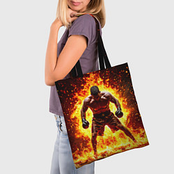 Сумка-шопер Боксер в огне, цвет: 3D-принт — фото 2