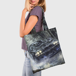 Сумка-шопер БМВ брызги из под колес, цвет: 3D-принт — фото 2