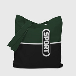 Сумка-шоппер Sport зелёно-чёрный с полосой