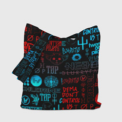 Сумка-шопер Twenty one pilots rock pattern, цвет: 3D-принт
