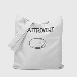 Сумка-шопер Интроверт-кот, цвет: 3D-принт