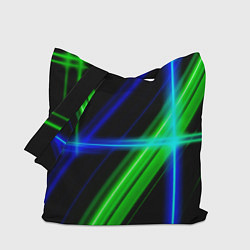 Сумка-шопер Color blue black green, цвет: 3D-принт