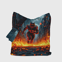 Сумка-шопер Раннинбек в огне, цвет: 3D-принт