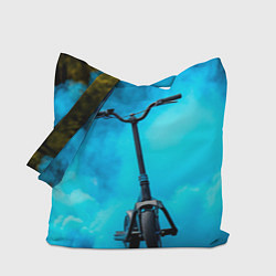 Сумка-шопер Самокат в синем дыму, цвет: 3D-принт