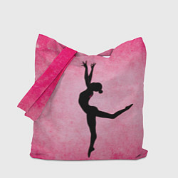 Сумка-шопер Спортивная гимнастика на розовом, цвет: 3D-принт