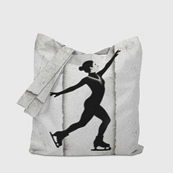 Сумка-шопер Фигуристка на сером, цвет: 3D-принт