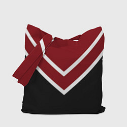 Сумка-шопер Красный с чёрным и белые полосы, цвет: 3D-принт