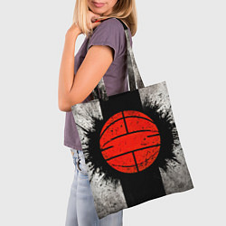 Сумка-шопер Стритбольный мяч в чб, цвет: 3D-принт — фото 2