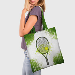 Сумка-шопер Теннисная ракетка в зеленом, цвет: 3D-принт — фото 2