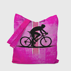 Сумка-шопер Триатлонист на розовом, цвет: 3D-принт