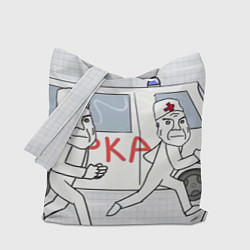 Сумка-шопер Дурка мем скорая, цвет: 3D-принт