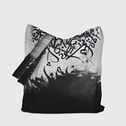 Сумка-шопер Гранж каллиграфия, цвет: 3D-принт