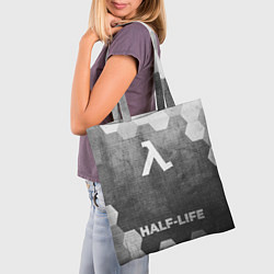 Сумка-шопер Half-Life - grey gradient по-центру, цвет: 3D-принт — фото 2